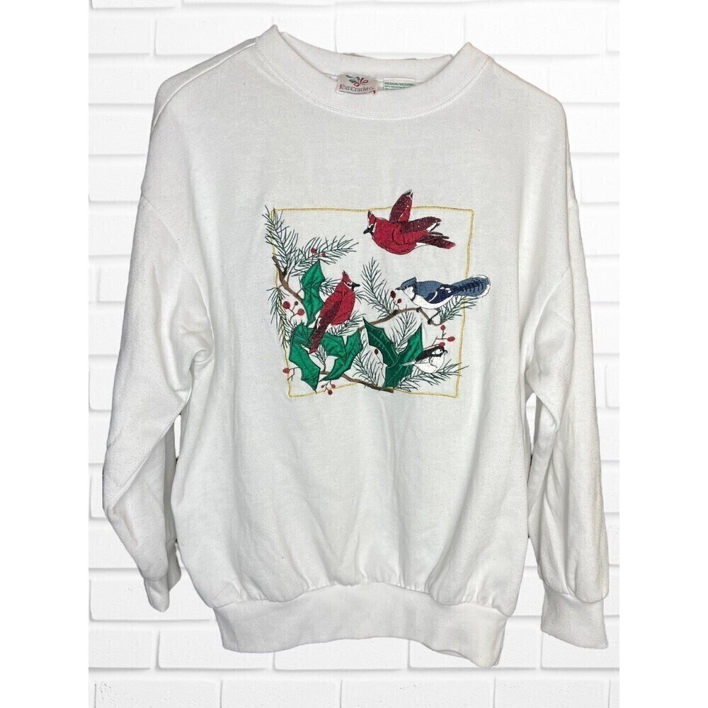 Vintage Nutcracker Women's Medium Crewneck Christmas Bird Xmas Sweatshirt Winter - Picture 2 of 7